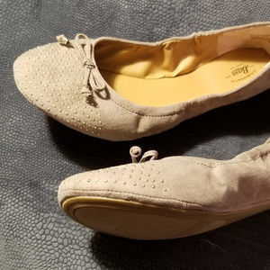 Taupe Studded Ballet Flats